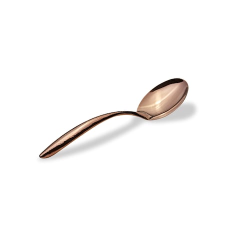Bon Chef Ez Use Banquet Solid Serving Spoon Hammer Finish 9-3/4" - Rose Gold 9463HFRG